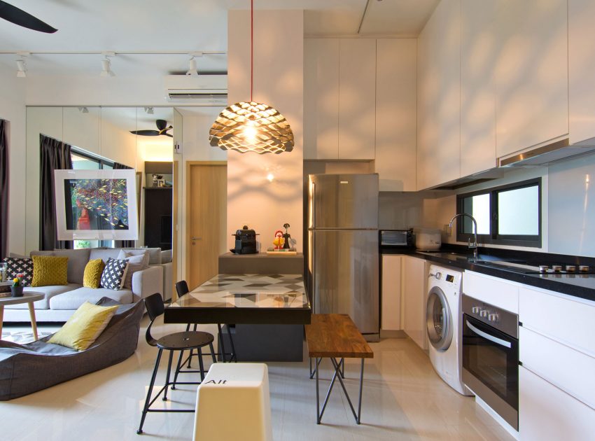 An Eclectic and Stylish Apartment with Functional Elements in Singapore by KNQ Associates (3)