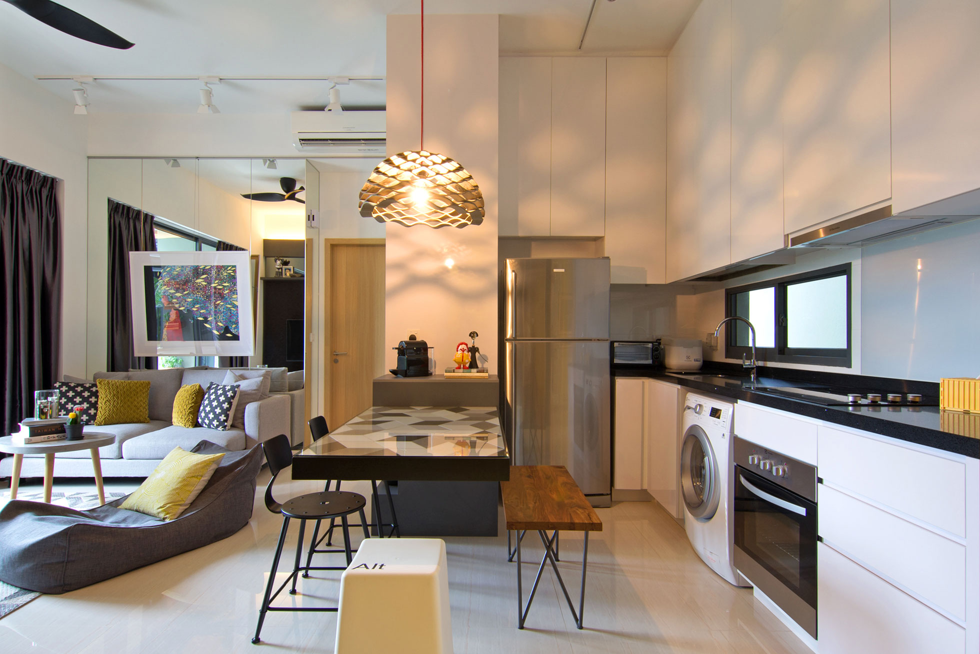 An Eclectic and Stylish Apartment with Functional Elements in Singapore by KNQ Associates (3)