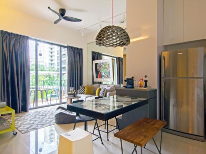 An Eclectic and Stylish Apartment with Functional Elements in Singapore by KNQ Associates (4)