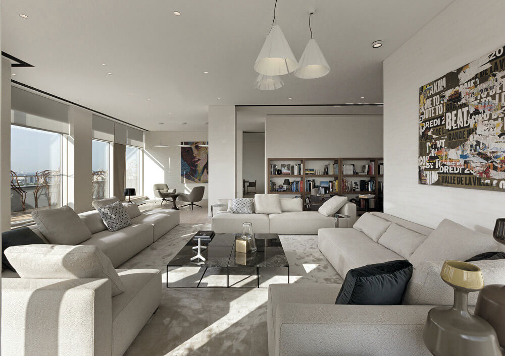An Elegant and Luxurious Contemporary Apartment Brimming with Art in Kiev by Minotti London & Red Button Development (8)
