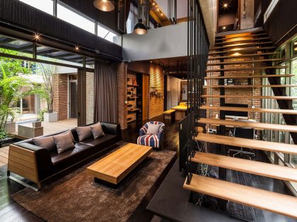A Striking Modern Industrial House with Sophisticated Accents in Bangkok, Thailand by Alkhemist Architects (13)