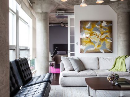 A Beautiful Modern Minimalist Loft Punctuated by Splash of Vibrant Color in Toronto by Rad Design Inc (2)
