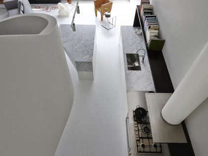 A Beautiful Modern Minimalist Loft with a Sculptural Staircase in Melbourne by Adrian Amore (2)