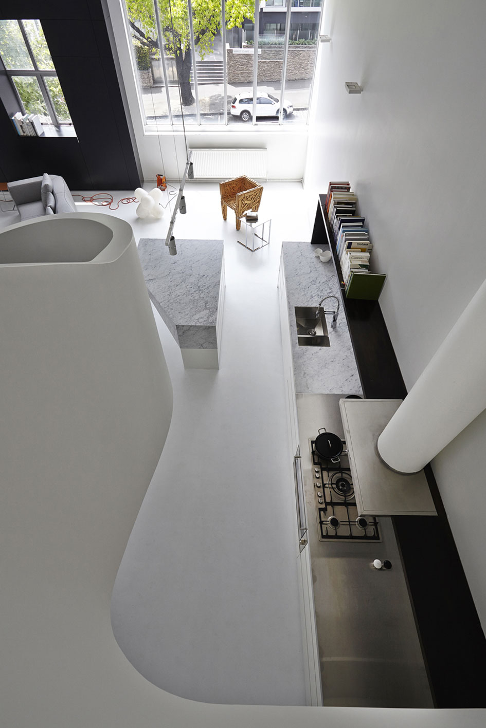 A Beautiful Modern Minimalist Loft with a Sculptural Staircase in Melbourne by Adrian Amore (2)