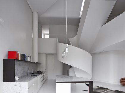 A Beautiful Modern Minimalist Loft with a Sculptural Staircase in Melbourne by Adrian Amore (3)