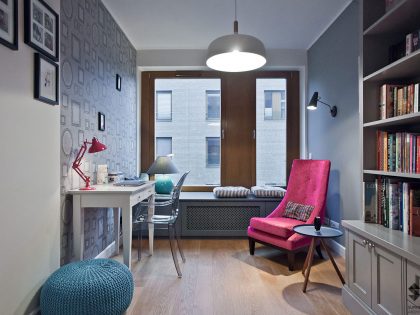 A Bright and Stylish Apartment Accompanied by Some Colorful Accents in Katowice by Superpozycja Architekci (14)