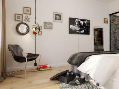 A Chic Black and White Contemporary Apartment for a Big Man with Maximize Space by Natalia Akimov (1)