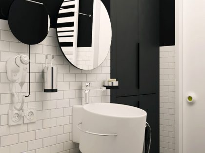 A Chic Black and White Contemporary Apartment for a Big Man with Maximize Space by Natalia Akimov (11)