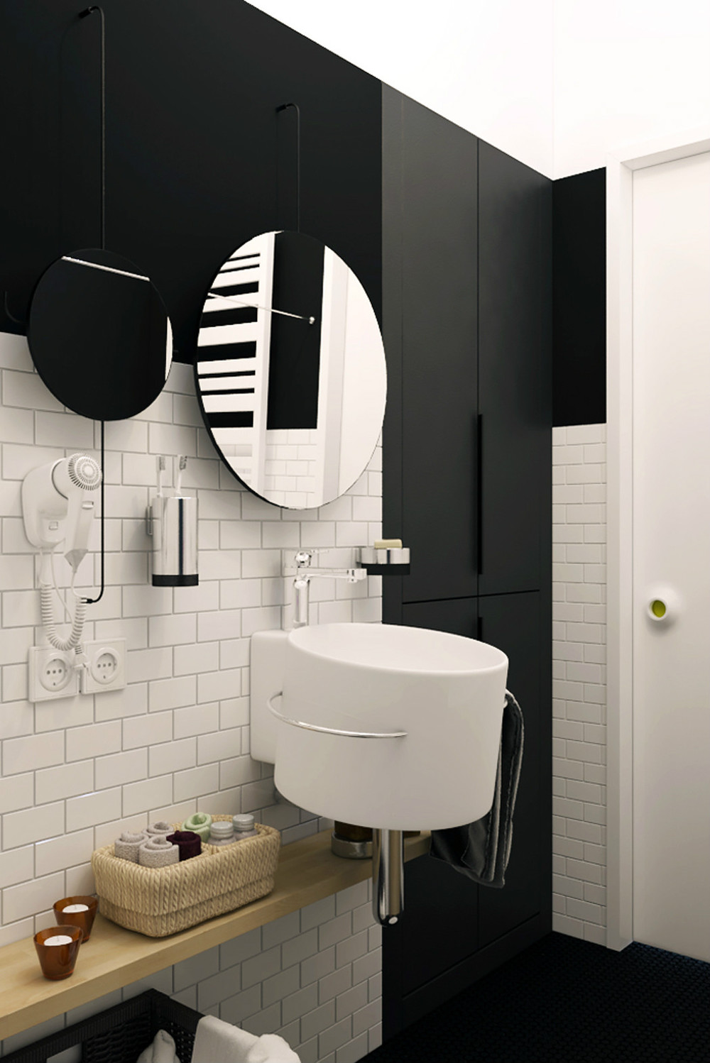 A Chic Black and White Contemporary Apartment for a Big Man with Maximize Space by Natalia Akimov (11)
