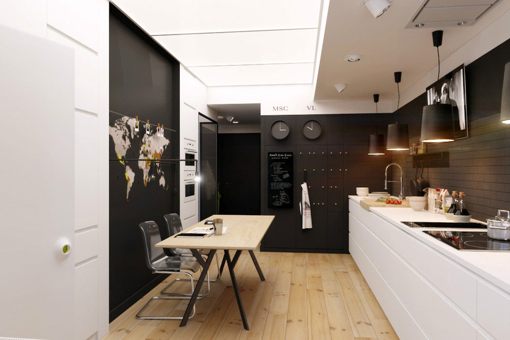 A Chic Black and White Contemporary Apartment for a Big Man with Maximize Space by Natalia Akimov (3)