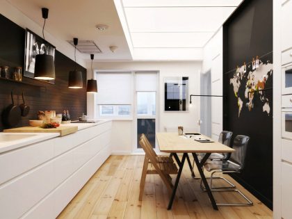 A Chic Black and White Contemporary Apartment for a Big Man with Maximize Space by Natalia Akimov (4)