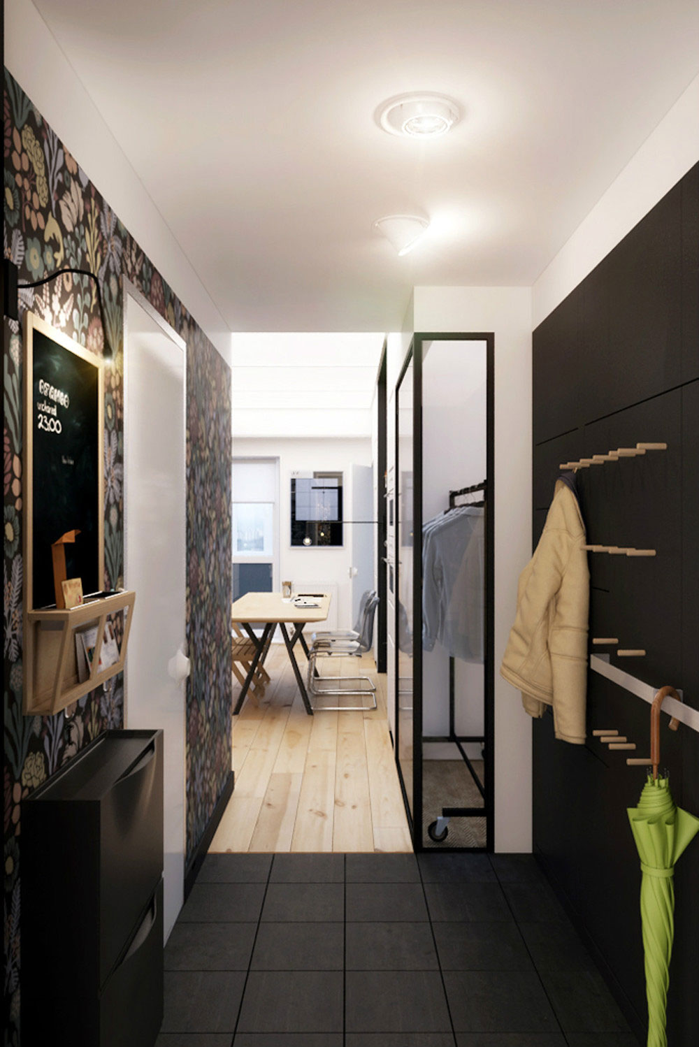 A Chic Black and White Contemporary Apartment for a Big Man with Maximize Space by Natalia Akimov (6)