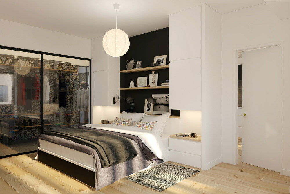 A Chic Black and White Contemporary Apartment for a Big Man with Maximize Space by Natalia Akimov (7)