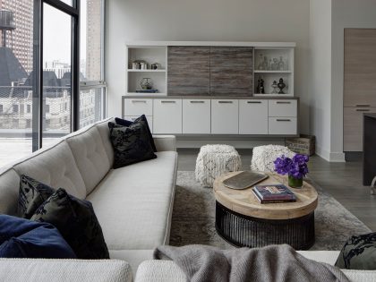 A Chic and Stylish Apartment Blends Rustic and Modern Details in Chicago by LG Interiors (2)