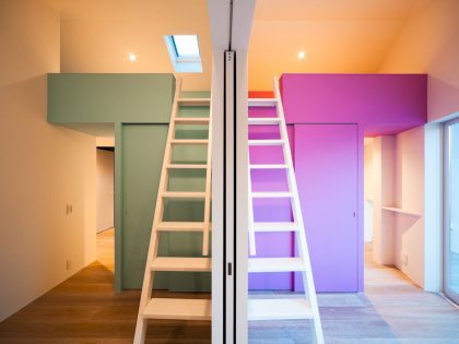 A Colorful Contemporary Home with Splashes of Bold Accents in Nagoya by Atelier Tekuto (12)