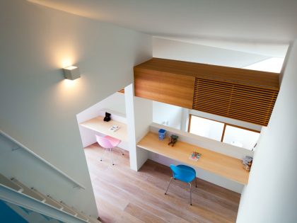 A Colorful Contemporary Home with Splashes of Bold Accents in Nagoya by Atelier Tekuto (17)