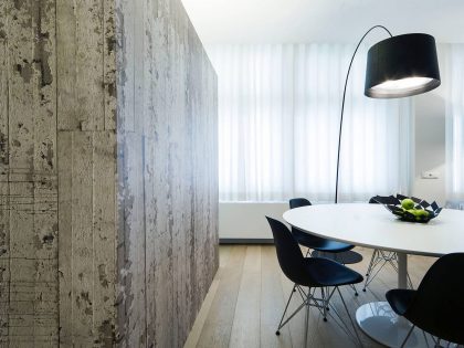 A Contemporary Apartment with Shades of Red and Black Furniture in Mortsel, Belgium by Filip Deslee (10)