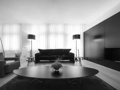 A Contemporary Apartment with Shades of Red and Black Furniture in Mortsel, Belgium by Filip Deslee (6)