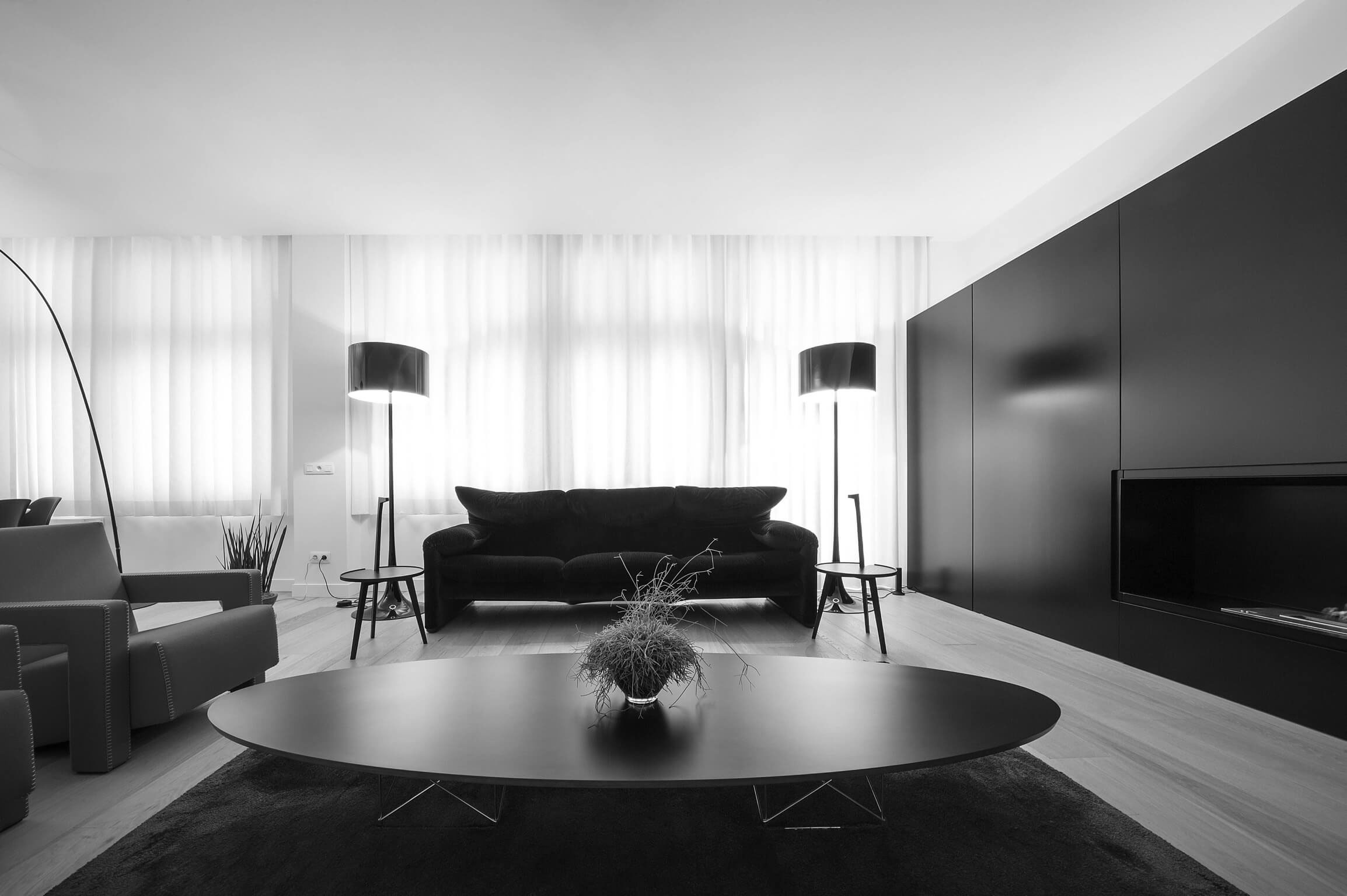 A Contemporary Apartment with Shades of Red and Black Furniture in Mortsel, Belgium by Filip Deslee (6)