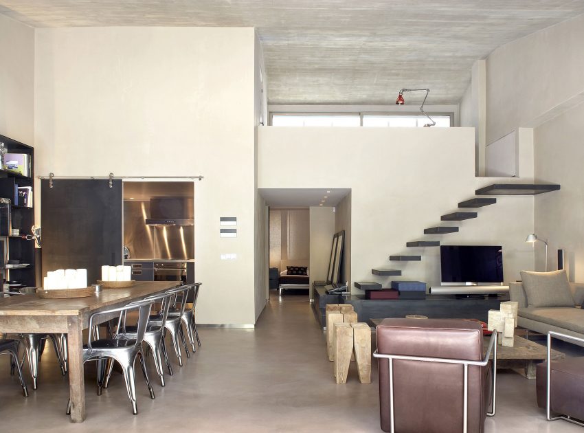 A Contemporary Apartment with Simple and Industrial Interiors in Barcelona by GCA Architects (4)