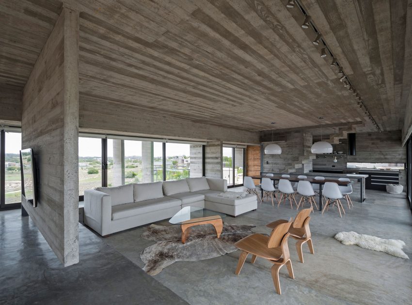 A Contemporary Concrete Home Made of Three Stacked Volumes in La Costa Partido by Luciano Kruk Arquitectos (8)