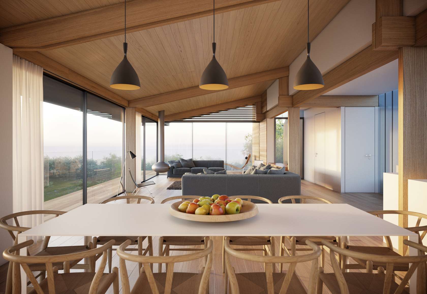 A Contemporary Family Home with a Pair of Mono-Pitched Volumes in South Wales by Hyde + Hyde Architects (8)