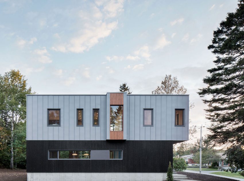 A Contemporary Home Combines Wood and Steel Panelling in Rimouski by NatureHumaine (5)