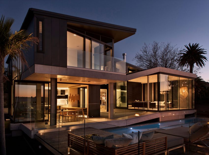 A Contemporary Home with Combination of Concrete and Glass Materials on Herne Bay Road by Daniel Marshall Architects (9)