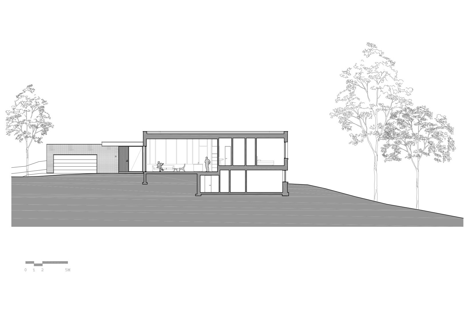 A Stylish Modern Dark Brick Home in the Lush Forests of Dundas, Ontario by Setless Architecture (17)