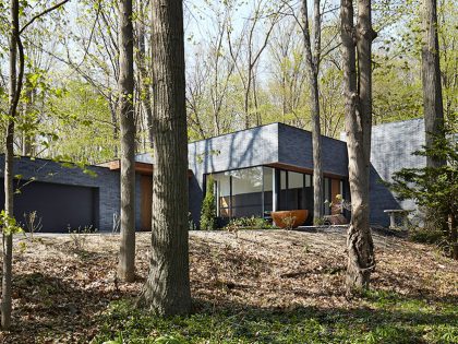 A Stylish Modern Dark Brick Home in the Lush Forests of Dundas, Ontario by Setless Architecture (2)