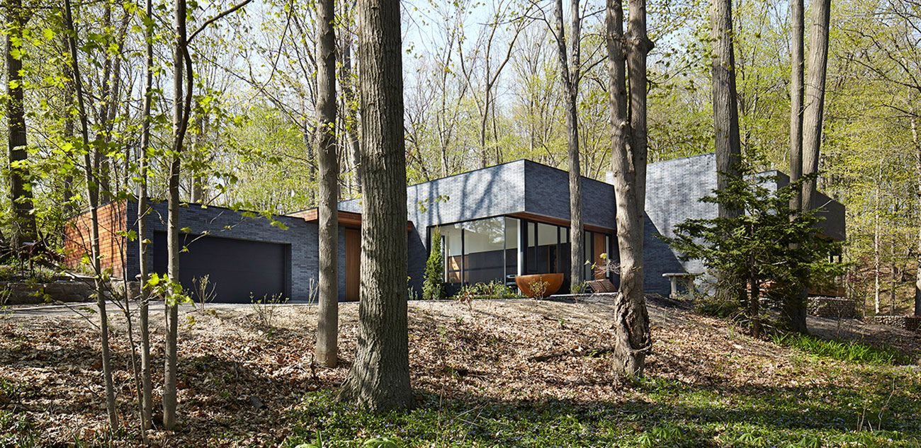 A Stylish Modern Dark Brick Home in the Lush Forests of Dundas, Ontario by Setless Architecture (2)