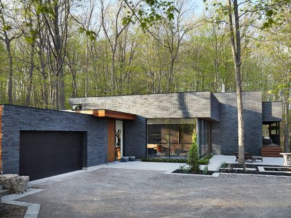 A Stylish Modern Dark Brick Home in the Lush Forests of Dundas, Ontario by Setless Architecture (3)