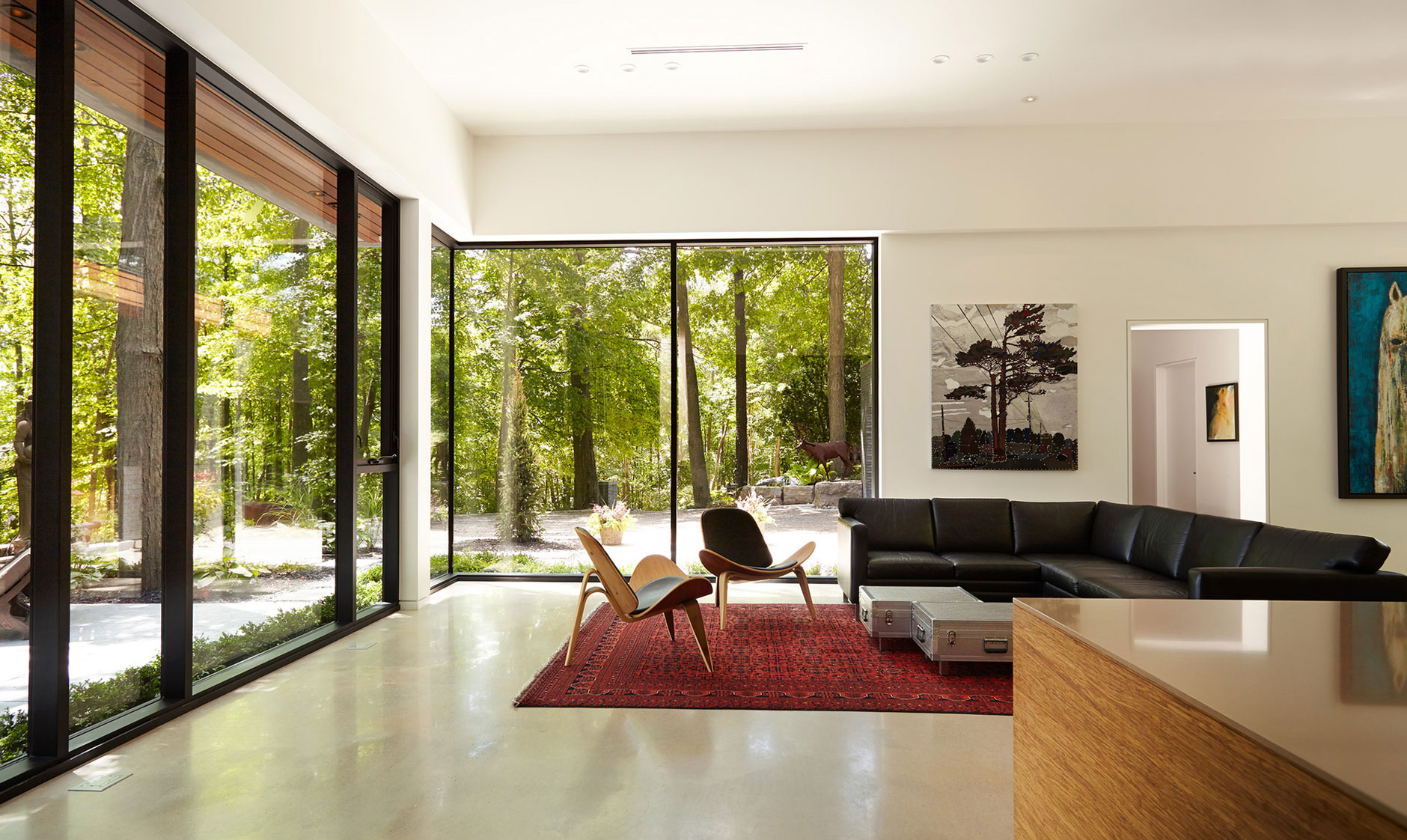 A Stylish Modern Dark Brick Home in the Lush Forests of Dundas, Ontario by Setless Architecture (8)