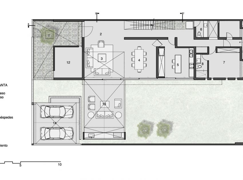 A Stunning Contemporary House with Green Walls Made of Concrete Blocks in Piura by Riofrio+Rodrigo Arquitectos (12)