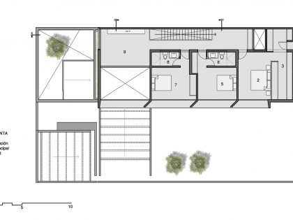 A Stunning Contemporary House with Green Walls Made of Concrete Blocks in Piura by Riofrio+Rodrigo Arquitectos (13)