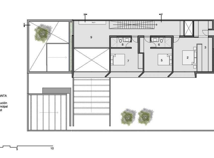 A Stunning Contemporary House with Green Walls Made of Concrete Blocks in Piura by Riofrio+Rodrigo Arquitectos (13)