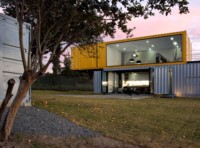 A Stylish Contemporary House Made of Four Shipping Containers in the Primavera Forest by S+ Diseño (1)