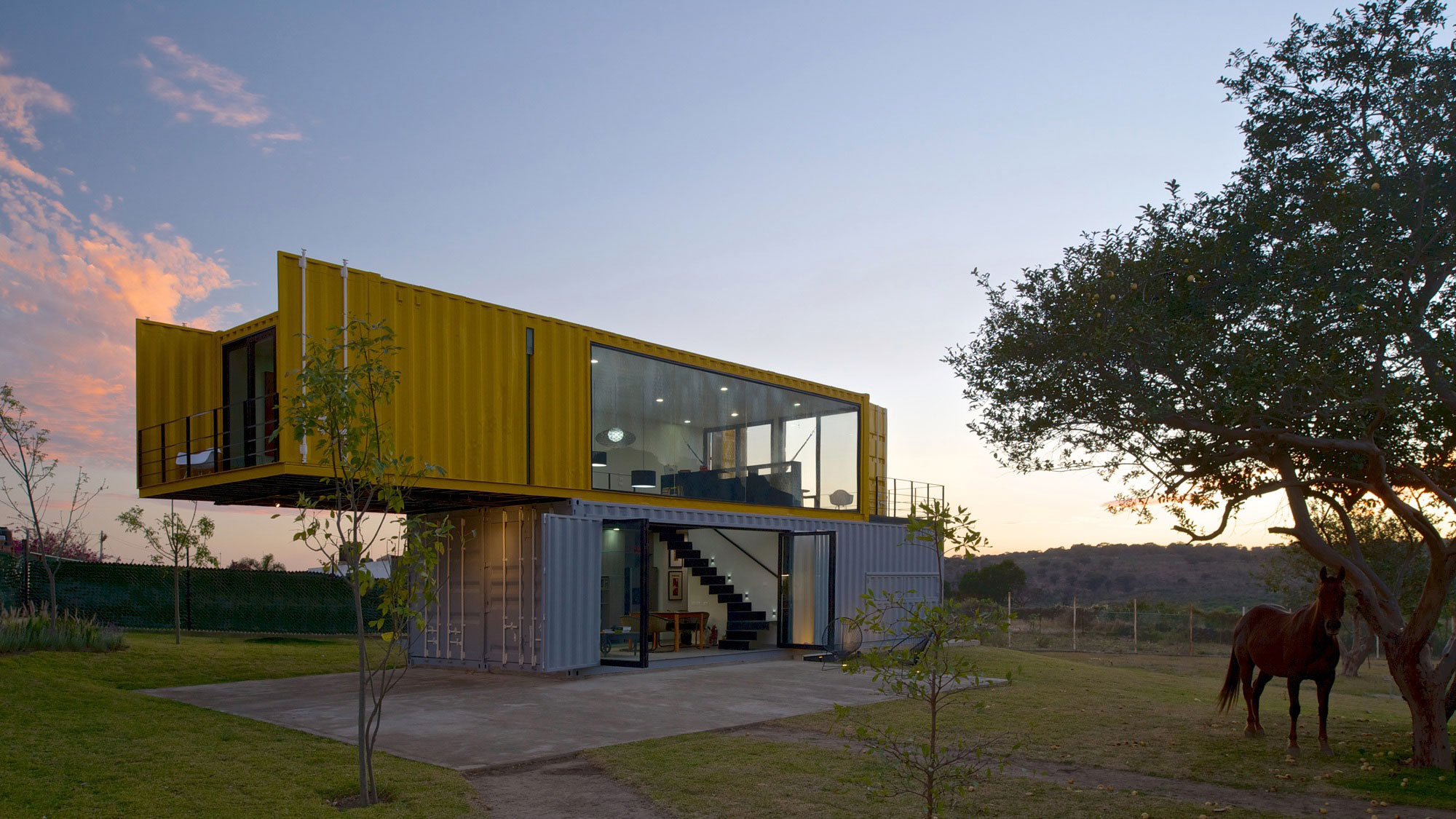A Stylish Contemporary House Made of Four Shipping Containers in the Primavera Forest by S+ Diseño (2)