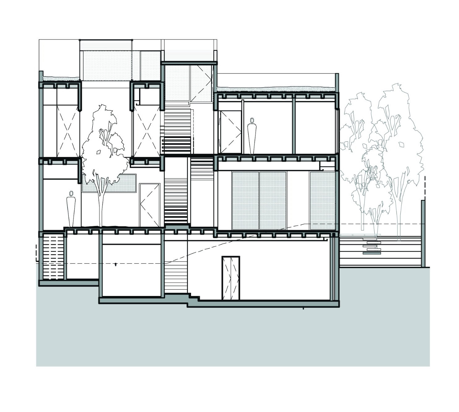 A Contemporary House Made of Wood, Concrete and Volcanic Stone in Mexico City by Materia Arquitectonica (25)
