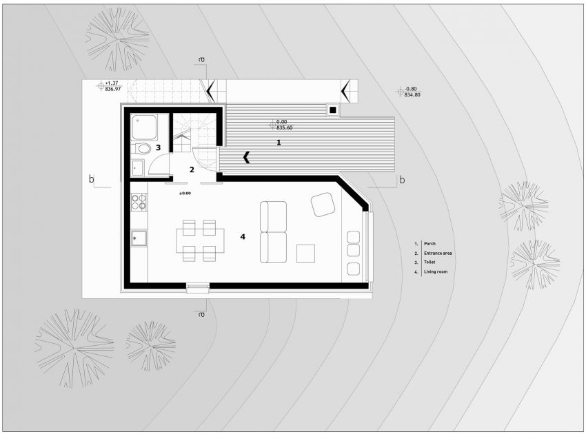 A Contemporary Mountain Home Enclosed by White Ceramic Tiles and Dark Wooden Shingles in Divčibare by EXE studio (11)