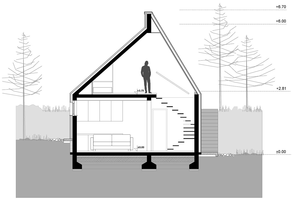 A Contemporary Mountain Home Enclosed by White Ceramic Tiles and Dark Wooden Shingles in Divčibare by EXE studio (13)