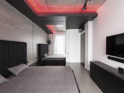 A Futuristic Modern Apartment with Neon Accent Lights in Moscow by Geometrix Design (21)