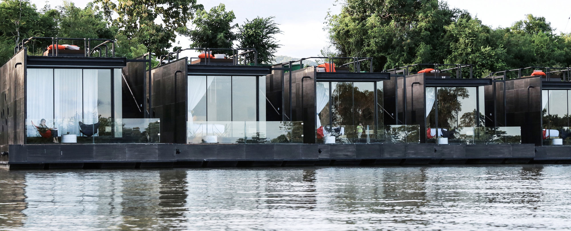 A Beautiful Floating Home with Lush Landscape and Mountain Views on the River Kwai by Agaligo Studio (2)