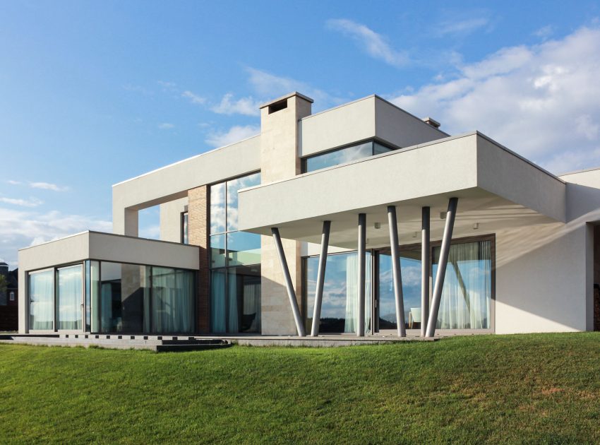A House with Strict Geometry on Facades with Arrhythmic Columns in the Suburbs of Kiev by Kupinskiy & Partners (14)