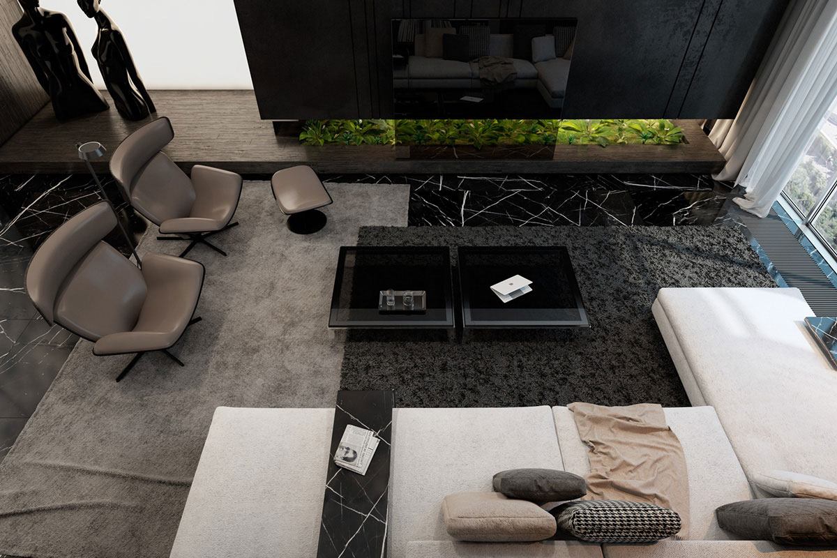 A Luxurious Apartment with Lots of Black and White Interiors in Kiev, Ukraine by Iryna Dzhemesiuk & Vitaly Yurov (1)