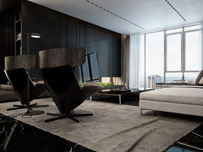 A Luxurious Apartment with Lots of Black and White Interiors in Kiev, Ukraine by Iryna Dzhemesiuk & Vitaly Yurov (10)