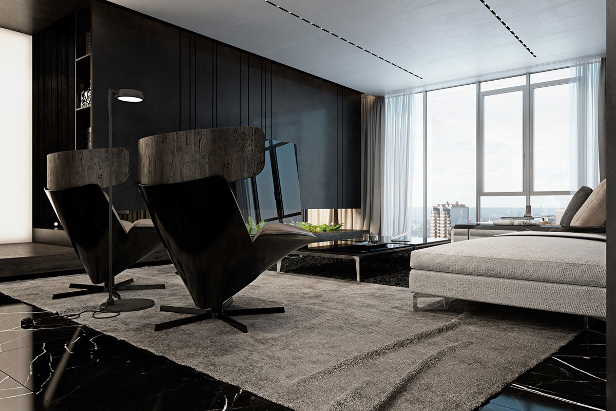 A Luxurious Apartment with Lots of Black and White Interiors in Kiev, Ukraine by Iryna Dzhemesiuk & Vitaly Yurov (10)
