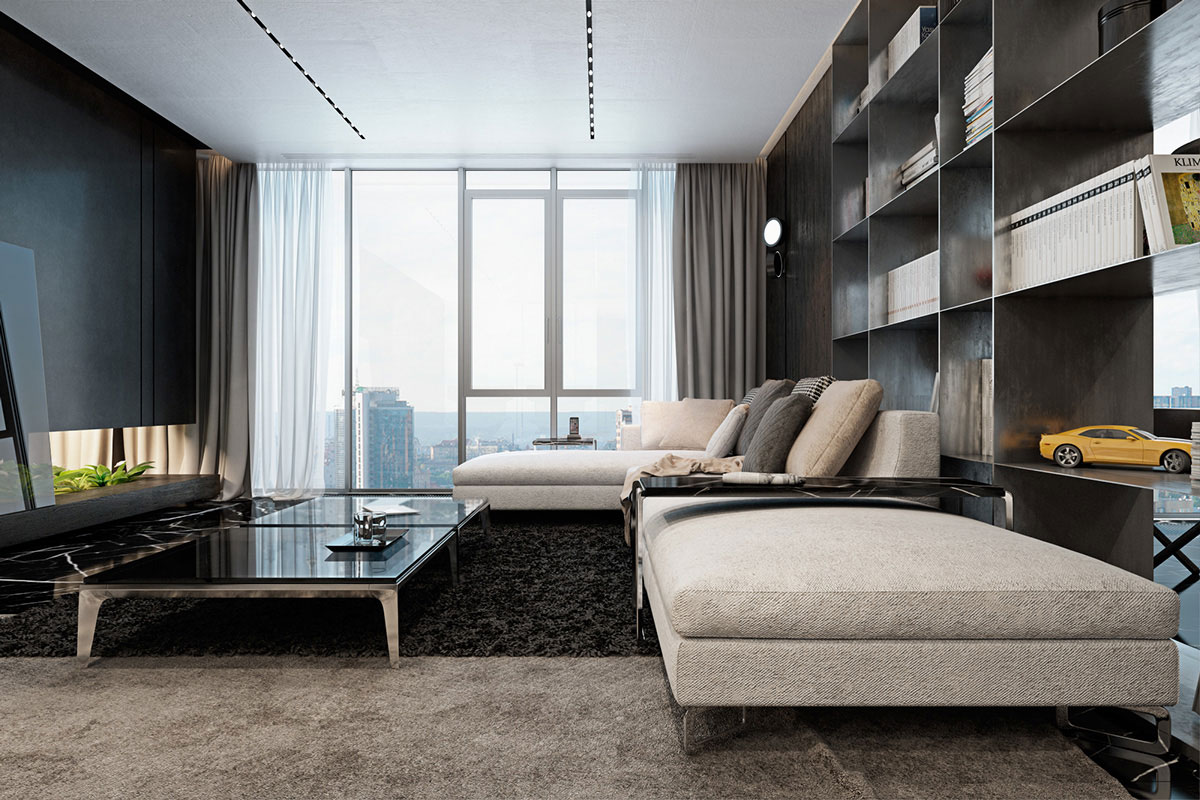 A Luxurious Apartment with Lots of Black and White Interiors in Kiev, Ukraine by Iryna Dzhemesiuk & Vitaly Yurov (11)