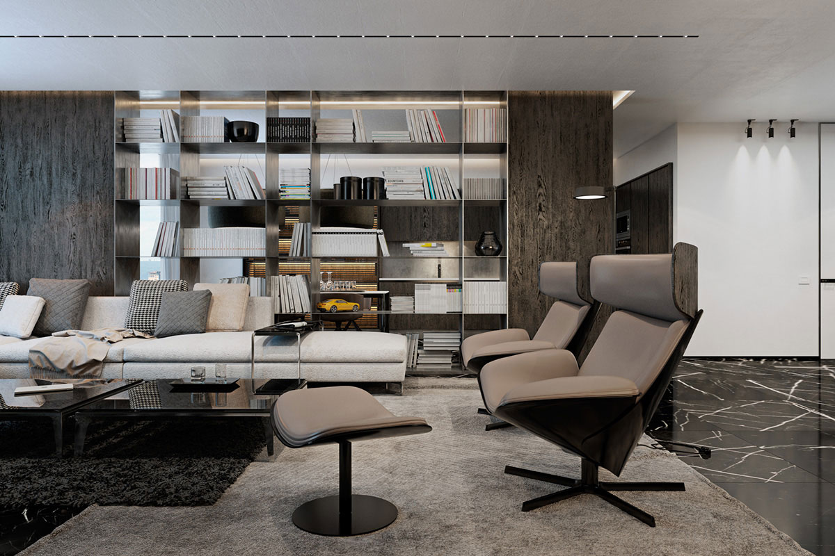 A Luxurious Apartment with Lots of Black and White Interiors in Kiev, Ukraine by Iryna Dzhemesiuk & Vitaly Yurov (13)