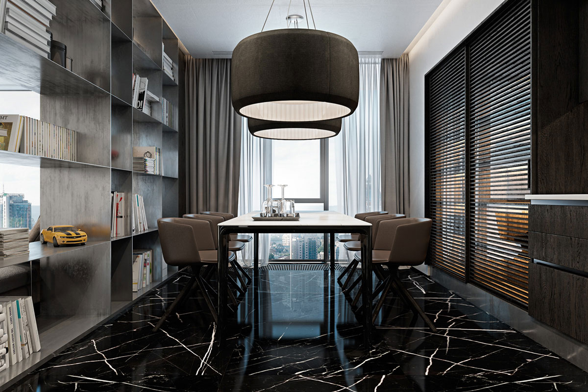 A Luxurious Apartment with Lots of Black and White Interiors in Kiev, Ukraine by Iryna Dzhemesiuk & Vitaly Yurov (16)